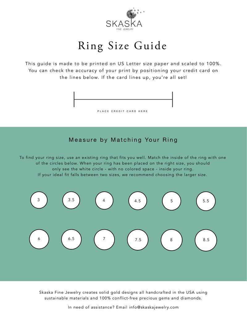 Printable Diamond Ring Sizer Ring Size Finder Ring Size Measuring