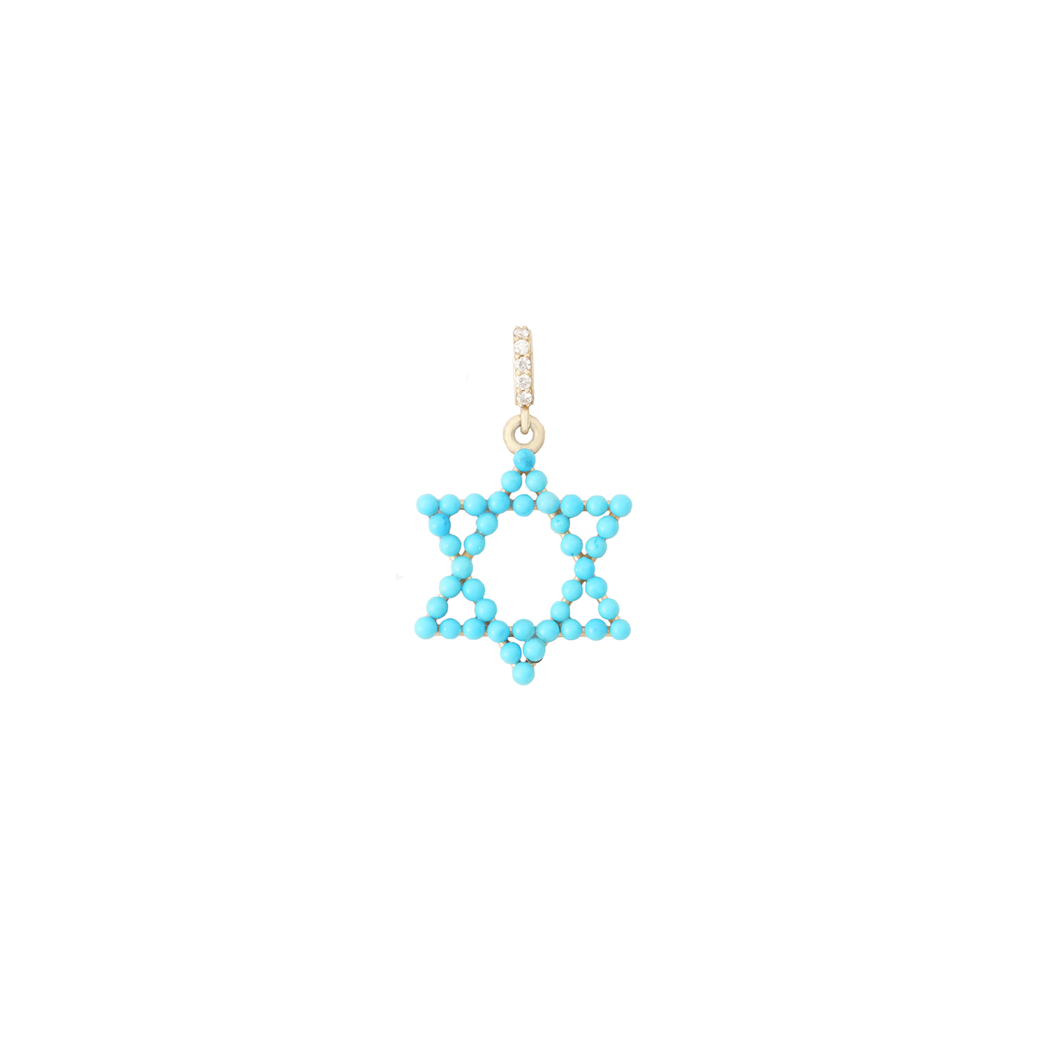 Turquoise Star of David on Diamond Bail Necklace